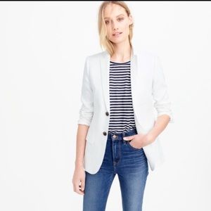 J Crew white lines linen blazer size 0